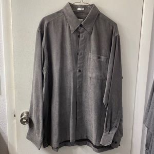 Men’s Grey Long Sleeve Dress Shirt. Large